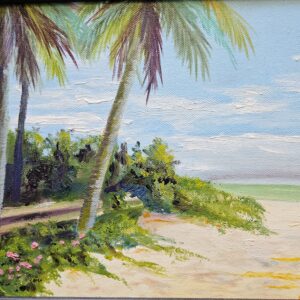 Kathy-Marques-Oasison-the-Beach-oil-14×12×1 Kathy Marques - Oasis on the Beach