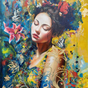 Martin-Karadzhov-The-Sense-of-a-Flower-oil-on-canvas-53x-59-with-frame Martin Karadzhov - Sense of a Flower