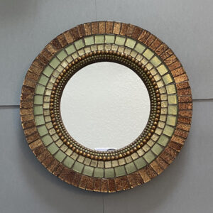 Susan-Casbarro-ForestSageMirror-MixedMediaMosaic-10x10x.75 Susan Casbarro - Forest Sage Mirror