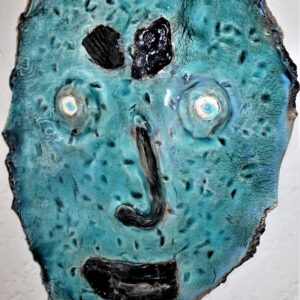 Trishdelishart-Blue-Picasso-clay-9x12x2 Trish Stypka - Blue picasso