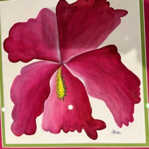 laura-hansen-moms-pink-hibiscus-watercolor-22-x-22 Laura Hansen - Mom's pink Hibiscus