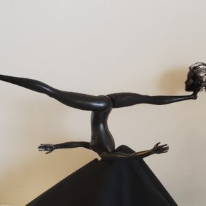 ElenorDenker-HeadOverHeelsWithBarbie-mixedmedia-12x12x6 Elenor Denker - Head Over Heels with Barbie